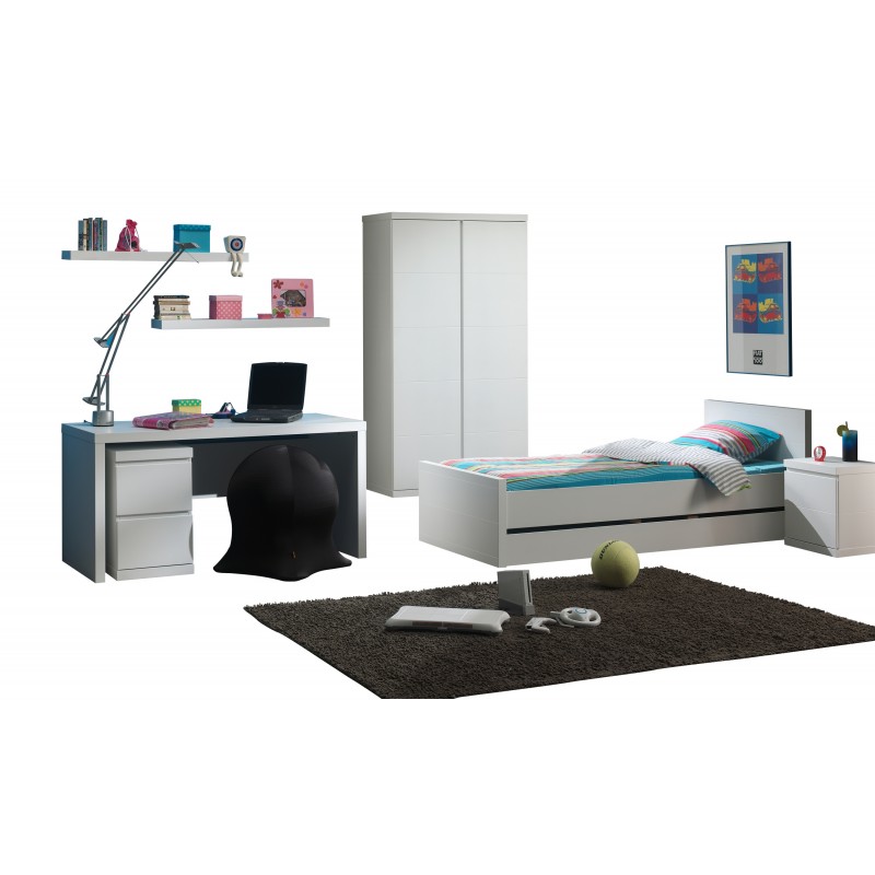 Børneværelse sæt i hvid – Lara (seng 90×200)