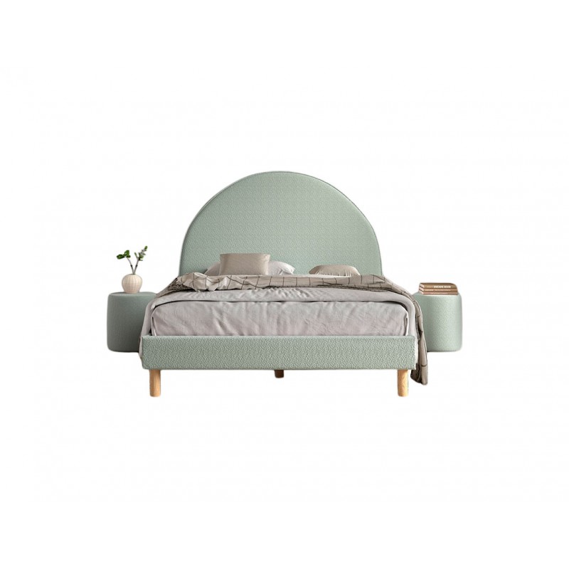 Polstret sengesæt til børneværelse – Moon sæt 140 × 200 cm, olivengrøn