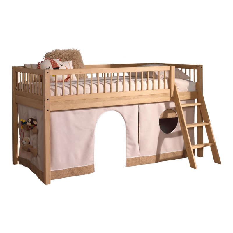 Halvhøj juniorseng i eg 90 x 200 – Forrest Oak sæt