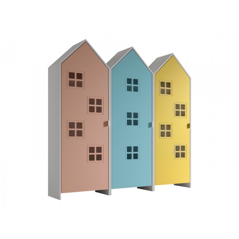 Børneskab sæt med 3 skabe – Casami – flerfarvet