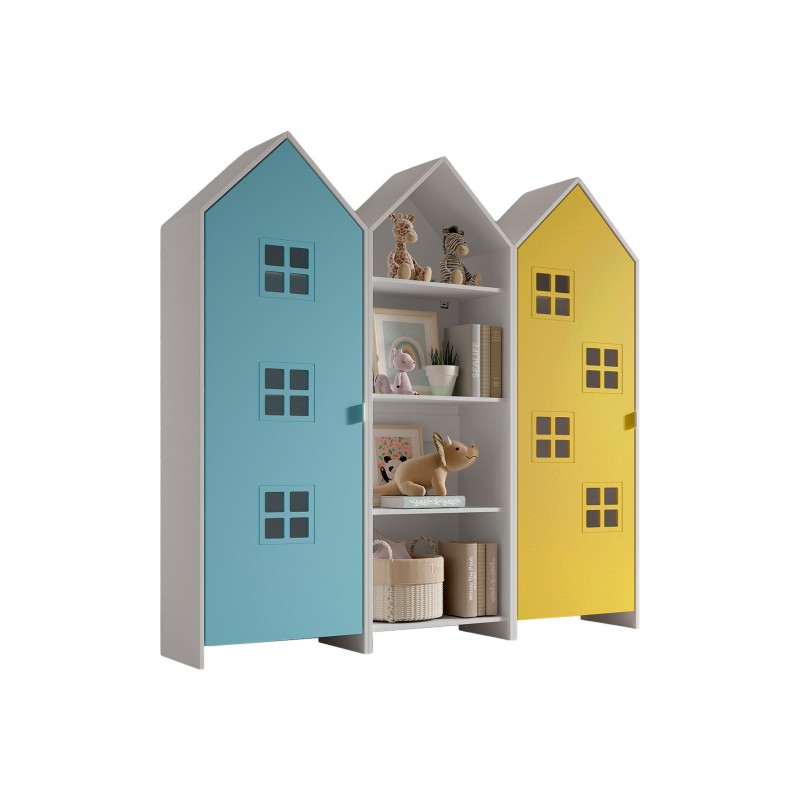 Børneskabssæt med strandhuse – Casami Sæt, flerfarvet