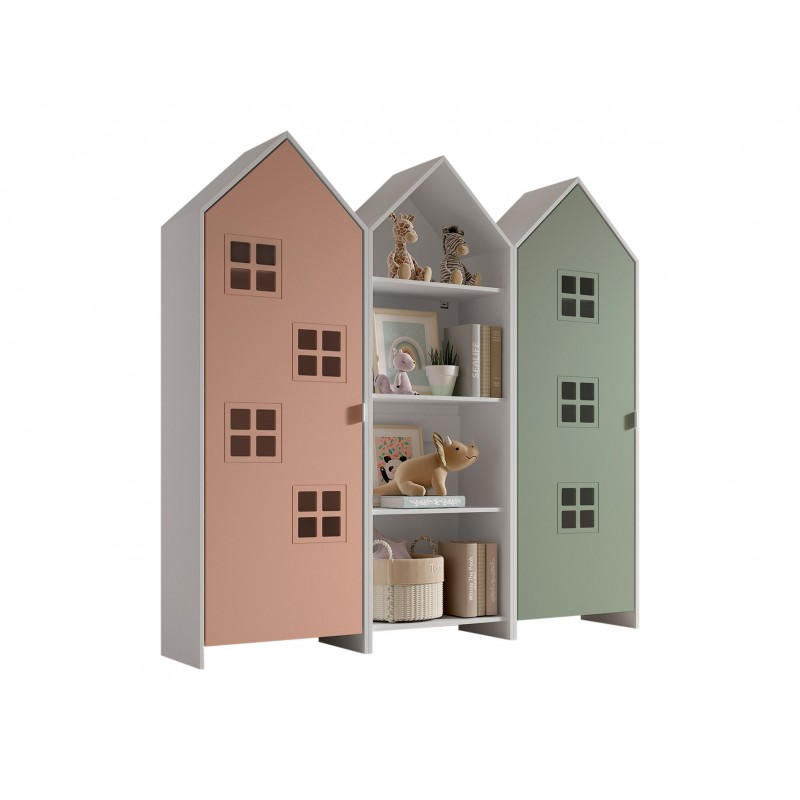 Børneskabssæt med 3 skabe – Casami, flerfarvet