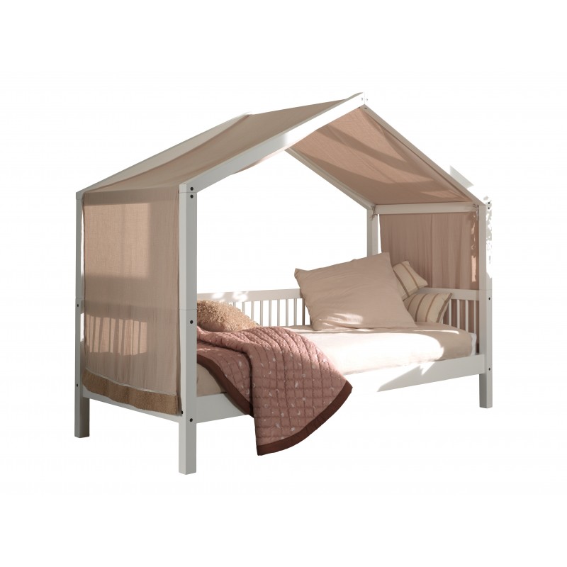 Husseng i bøg med tekstilsæt 90 x 200 cm – Forrest Beech, hvid