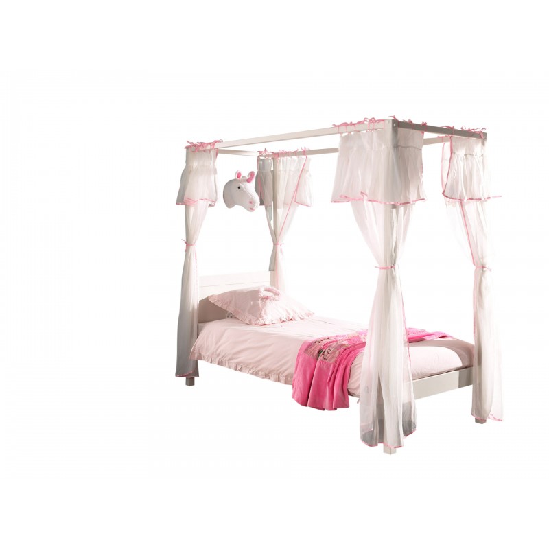 Himmelseng til børn 90 × 200 cm – Pino sæt, hvid