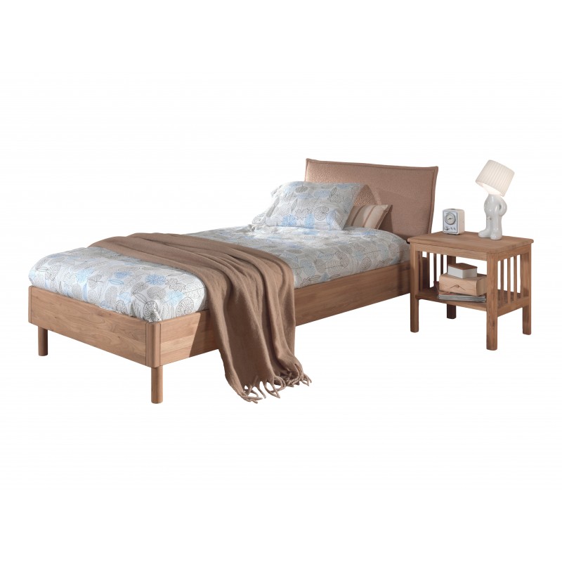 Seng med sengegavl og natbord 90 x 200 cm – Forrest Oak, eg