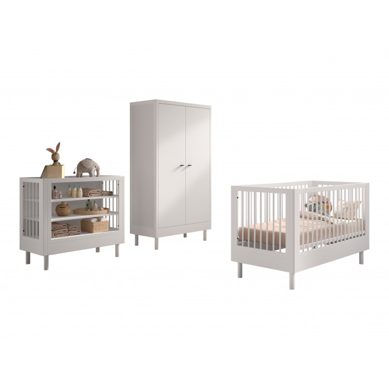 Babymøbel sæt Forrest Beech 70 x 140 cm – hvid