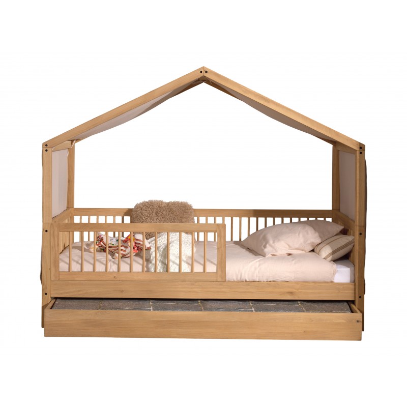 Børneseng med hustag i eg – Forrest Oak sæt (90 × 190/200 cm)