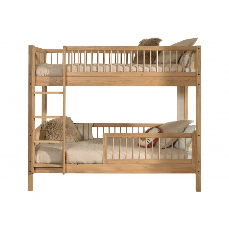 Køjeseng i eg 90 × 200 – Forrest Oak sæt med sengehest