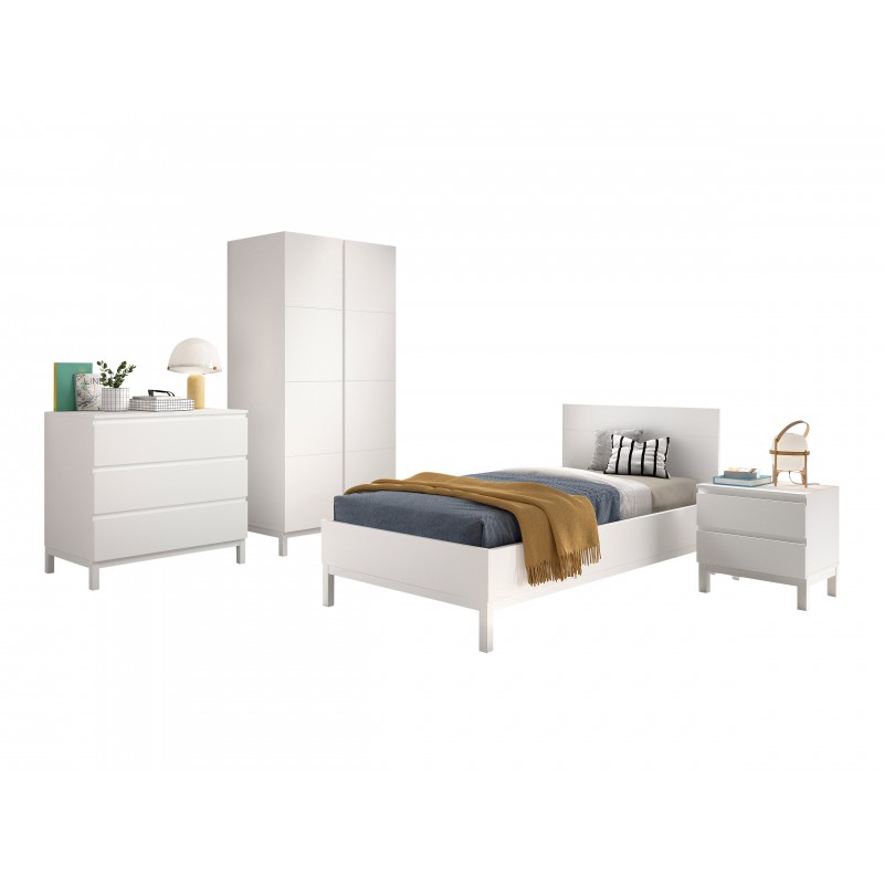 Børneværelses sæt – Eva (90 × 200 cm) i hvid