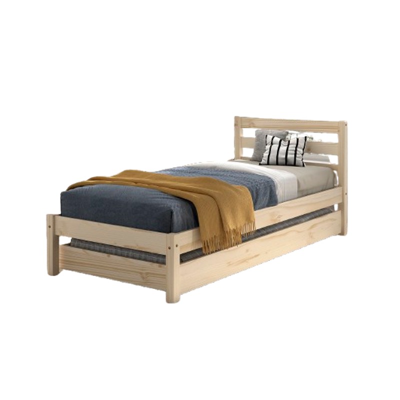 Enkeltseng med udtræksskuffe 90 x 200 – Pino, natur