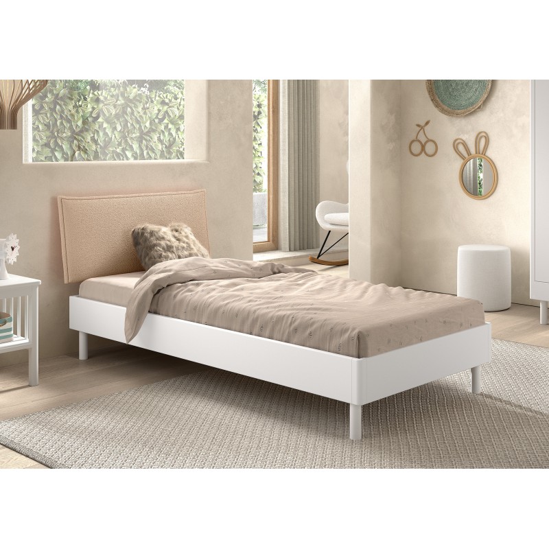 Enkeltseng med sengegavl – Forrest Bøg sæt 90 × 200 cm, hvid