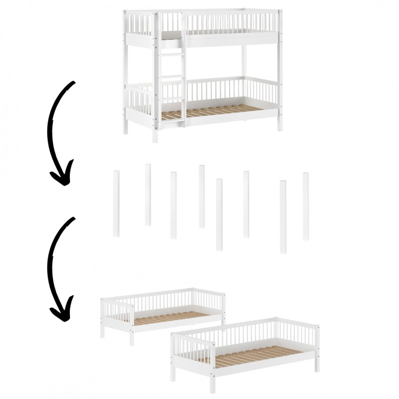 Køjeseng i bøg 90 x 200 – Forrest Beech, hvid
