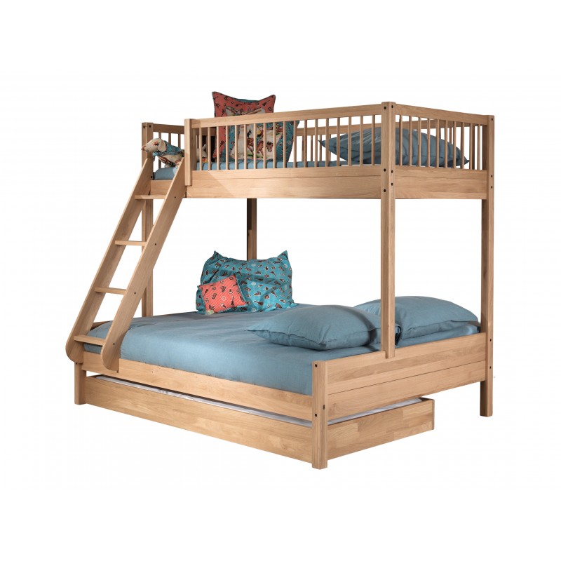 Køjeseng familie med udtræk – Forrest Oak, eg (140×200 + 90×200)