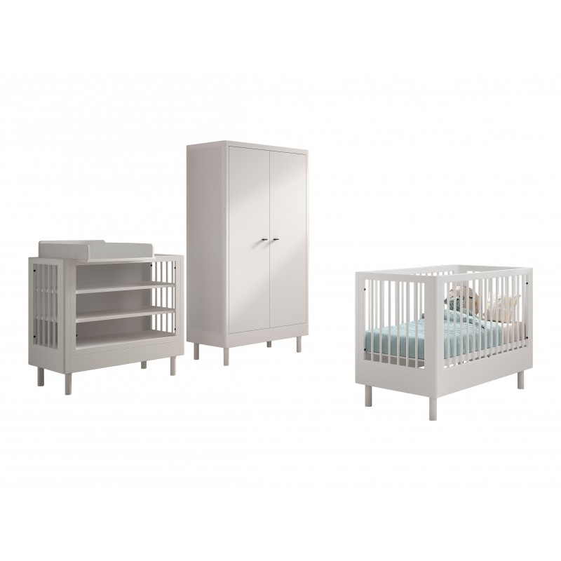 Babyværelse sæt i bøg – Forrest Beech 60 × 120 cm, hvid