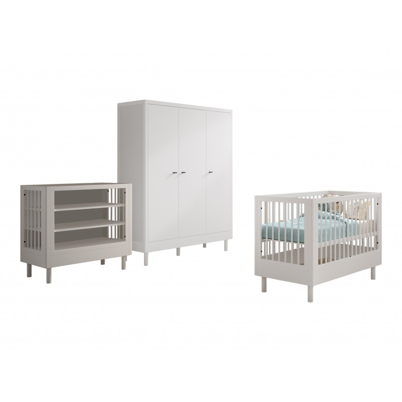 Babyværelses sæt i bøg – Forrest Beech, hvid (60 × 120 cm)