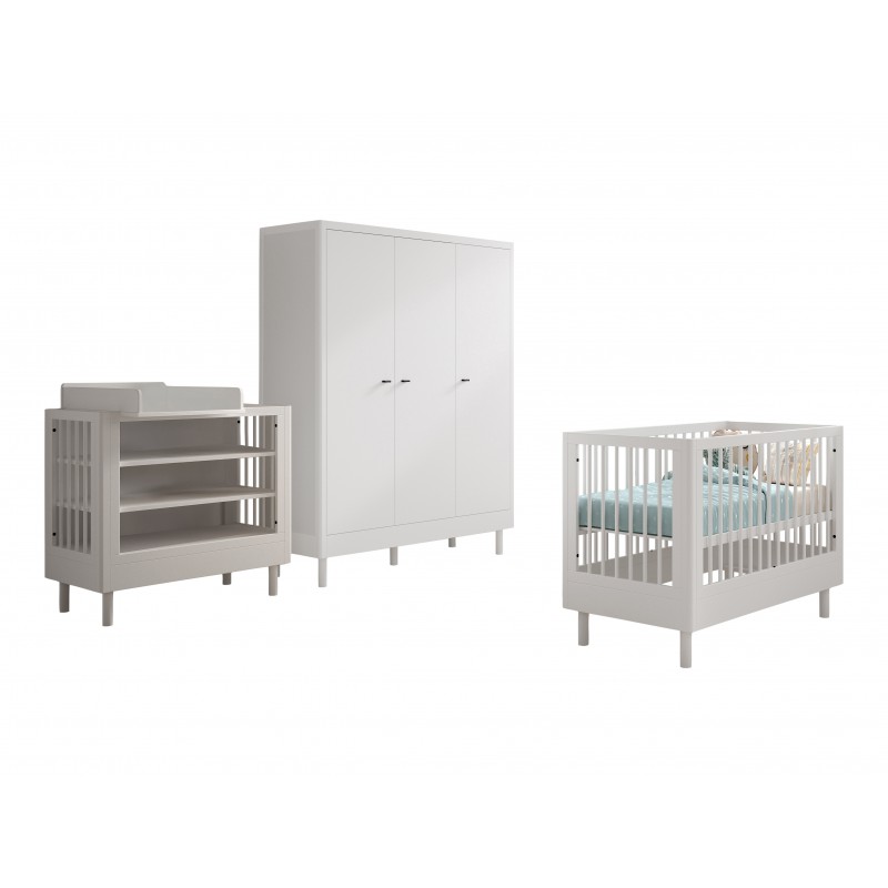 Babyværelse sæt i bøg – Forrest Beech, 60 × 120 cm, hvid