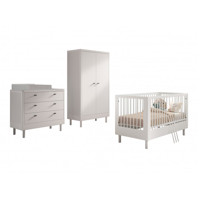 Babyværelsessæt i bøg 70 × 140 cm – Forrest Beech, hvid