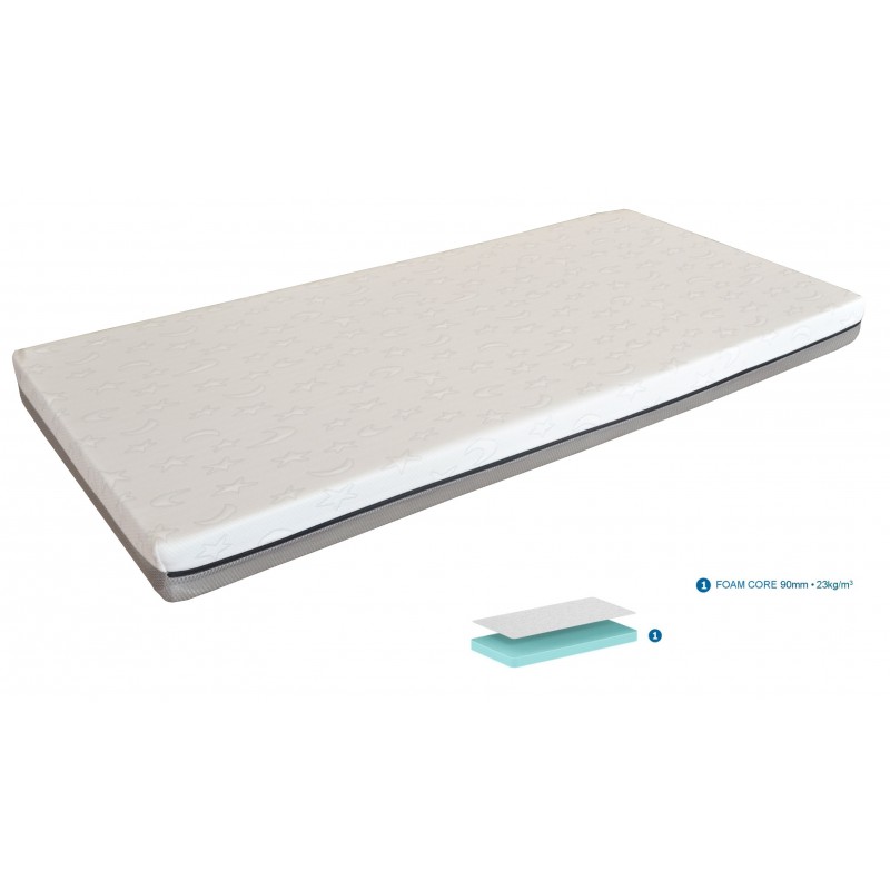 Madras 70 x 140 cm – Junior Soft, hvid