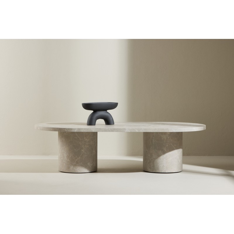 Venture Home Narvik - sofabord i beige marmorlook - 32Ã120Ã60 cm