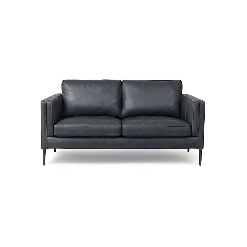 Valencia 2 pers. sofa læder Sort