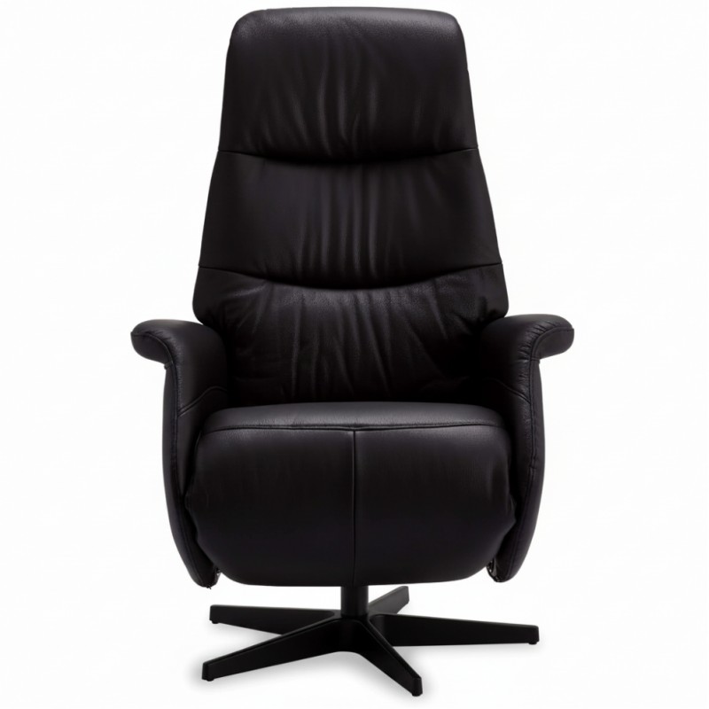 Delta Lænestol - Sort ægte Læder