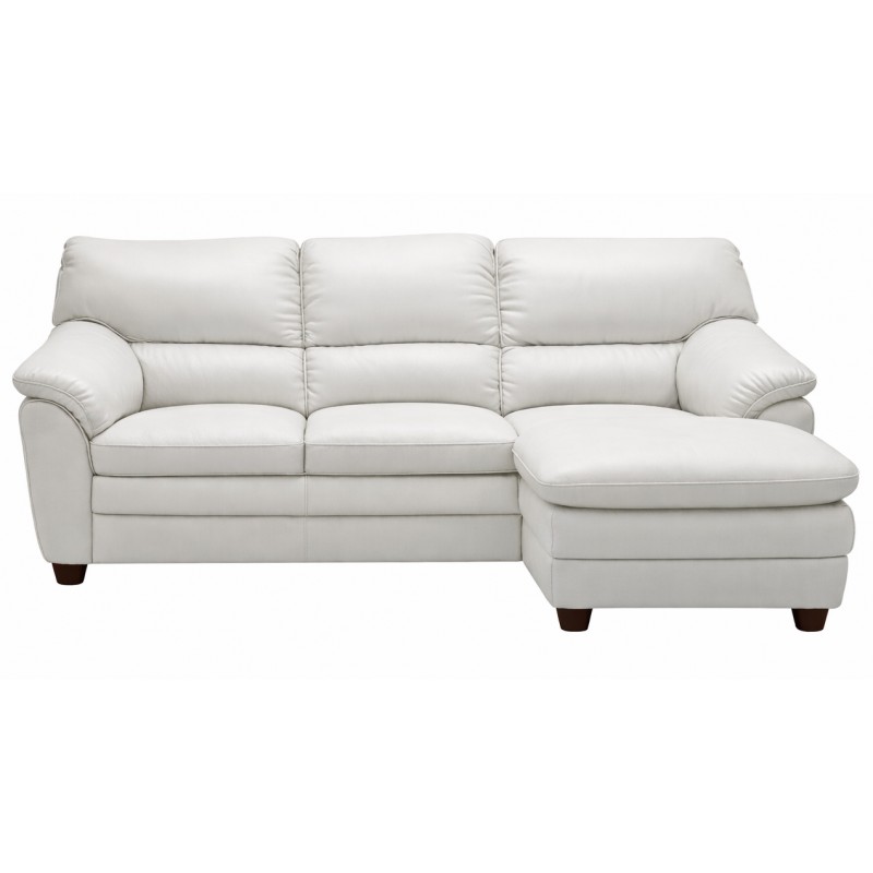 Tilst Hvid læder chaiselongsofa - Højrevendt