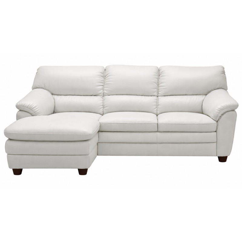 Tilst Hvid læder chaiselongsofa - Venstrevendt
