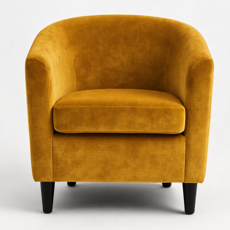 Hjort Knudsen Liva Clubstol Sennepsgul velour