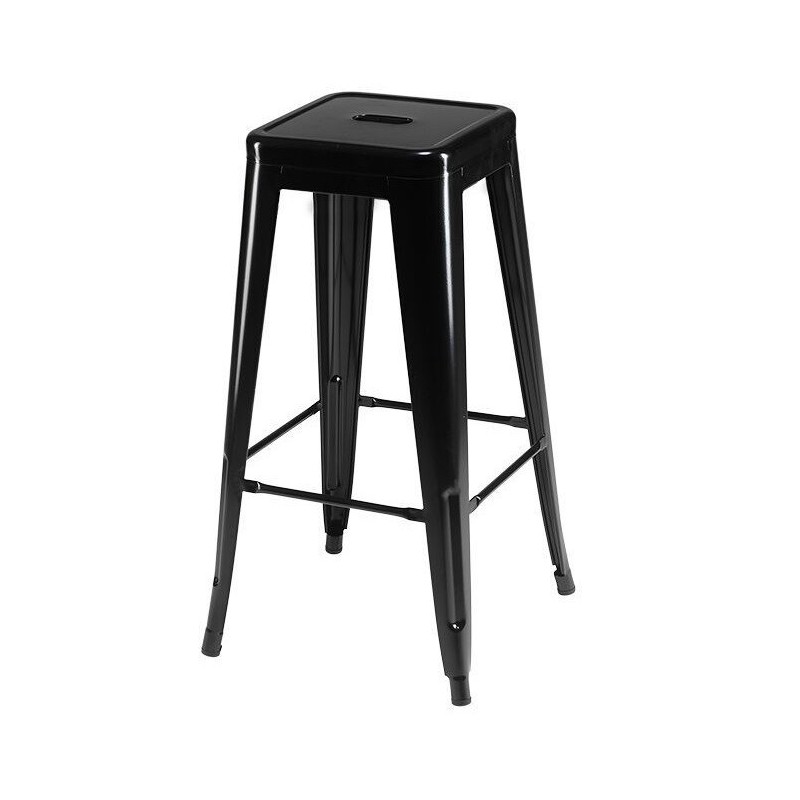 Korona barstol i sortmalet lakeret stål