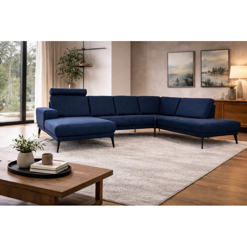 Hjort Knudsen Esbjerg Hjørnesofa med chaiselong venstrevendt Ocean dark blue - OUTLET