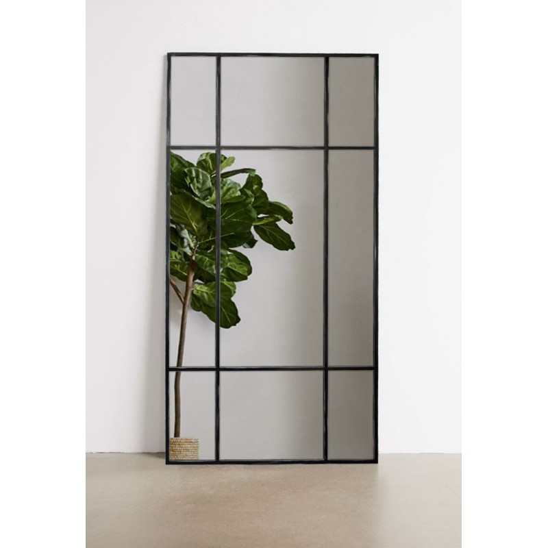 New Yorker Spejl Sort ramme i jern str 200x100cm