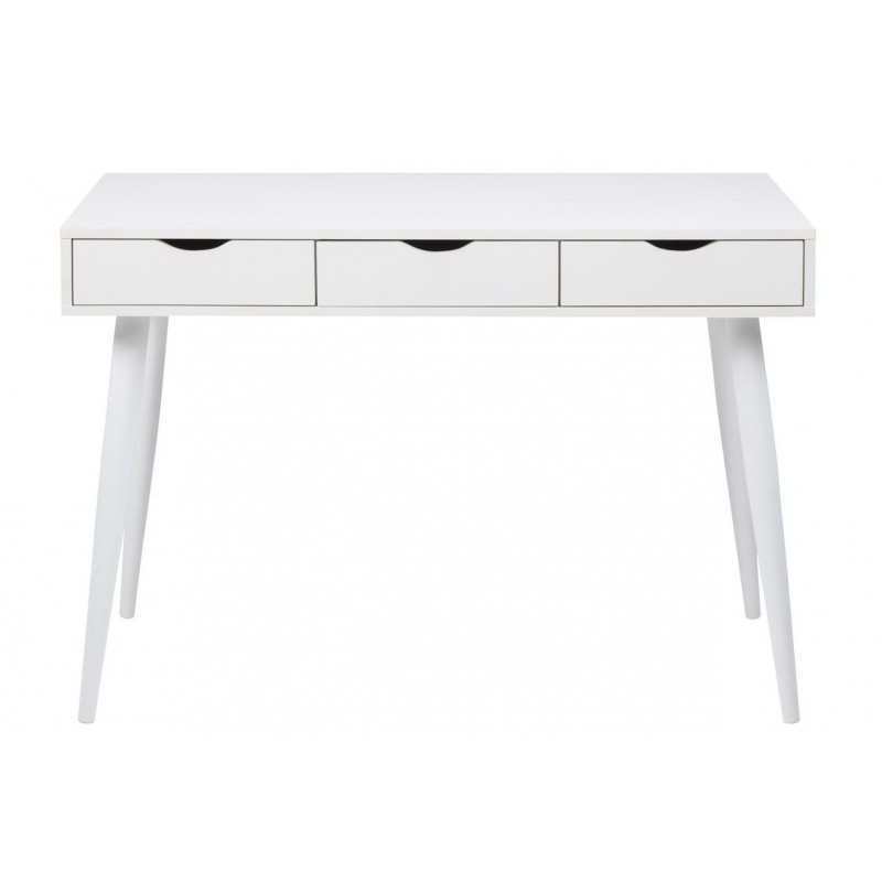 Signature Almera skrivebord arbejdsbord hvid melamin med 3 skuffer 110 x 50 cm