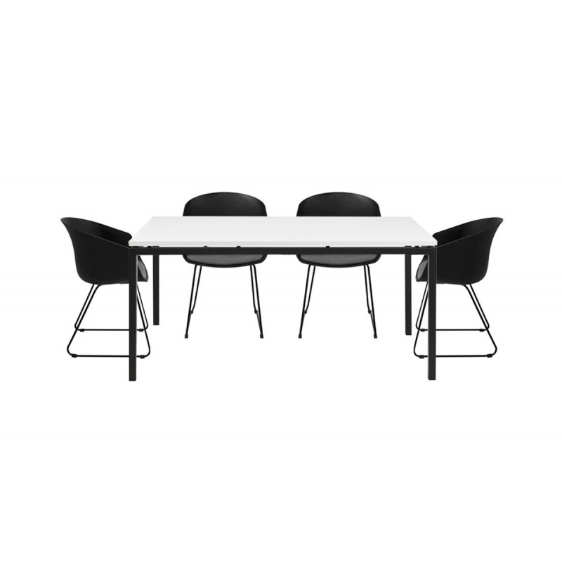 Livorna spisebordssæt inkl. 4 Obvious stole - Hvid/Sort