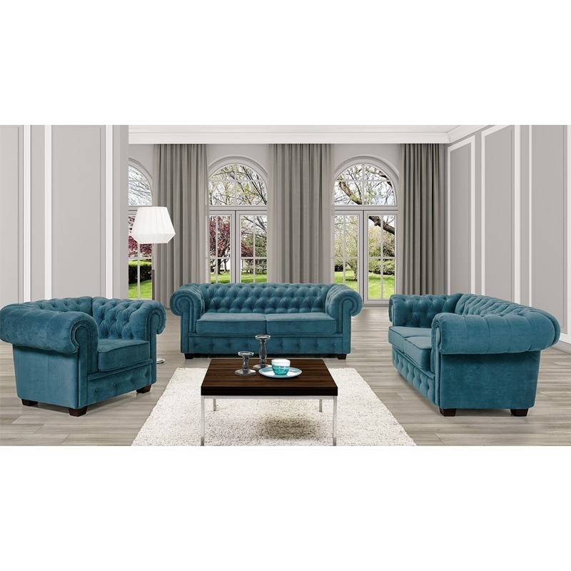 Manchester  2+3 pers sofasæt grå turkis