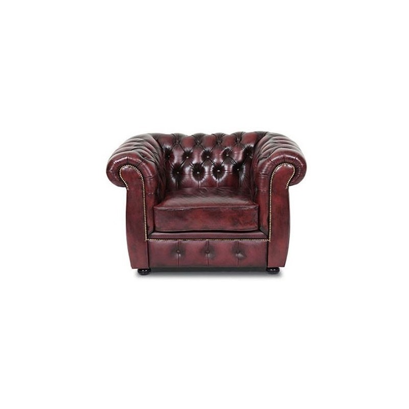Liverpool Chesterfield lænestol Oxblod læder