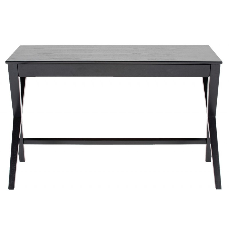 Skrivebord Signature Ravina 120x60 cm sort egefiner med skuffe og kabelgennemføring