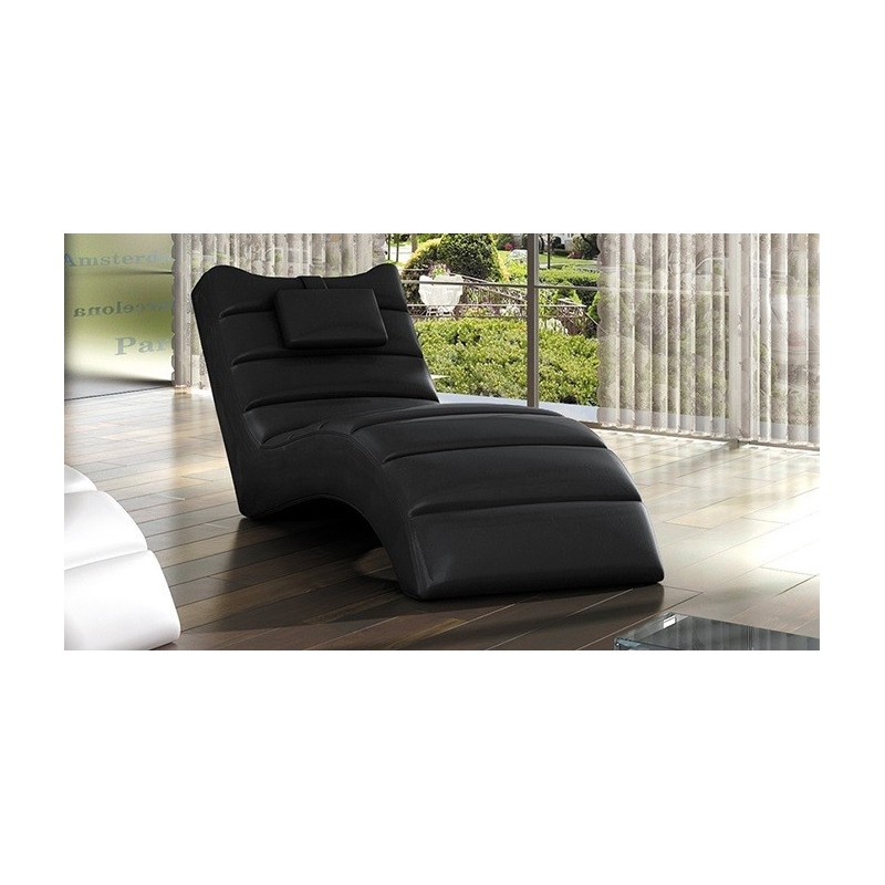 Los Angeles Loungestol Sort PU læder