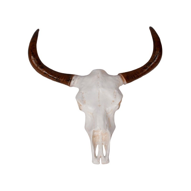 Uægte dyrehoved i hvid og brun