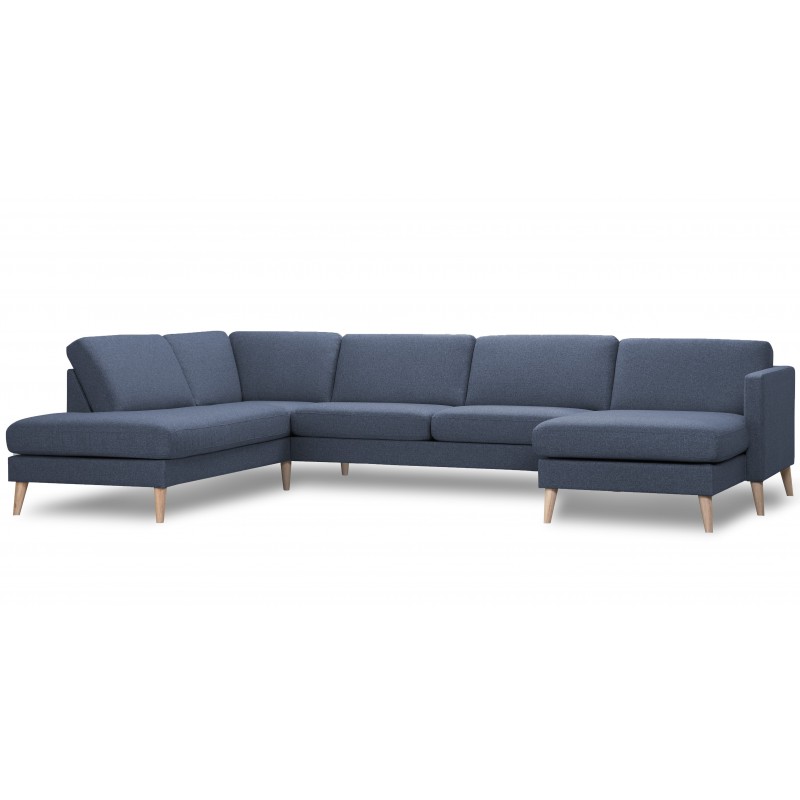 Ask hjørnesofa med højrevendt chaiselong & open-end Navy Blå
