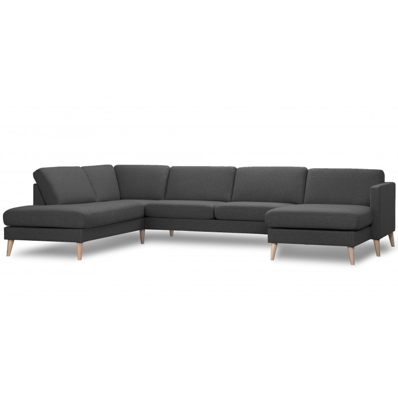 Ask hjørnesofa med højrevendt chaiselong & open-end Antracite