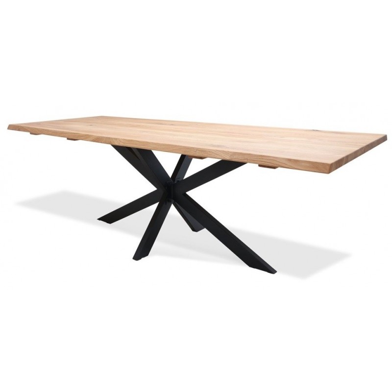 Westwood plankebord 240x95 - Hvidolieret egetræ/Sort med Stjerne Understel