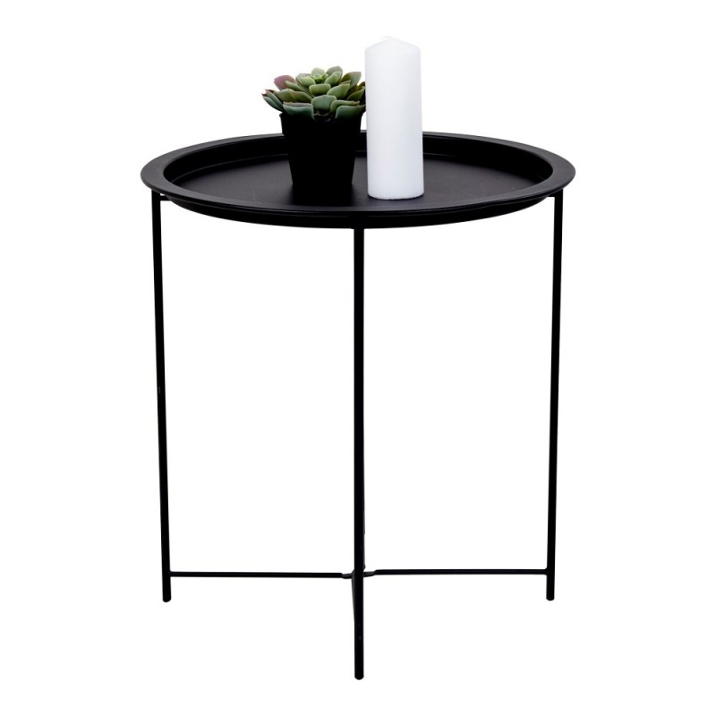 HOUSE NORDIC rund Bastia hjørnebord - sort metal (Ø46,8)