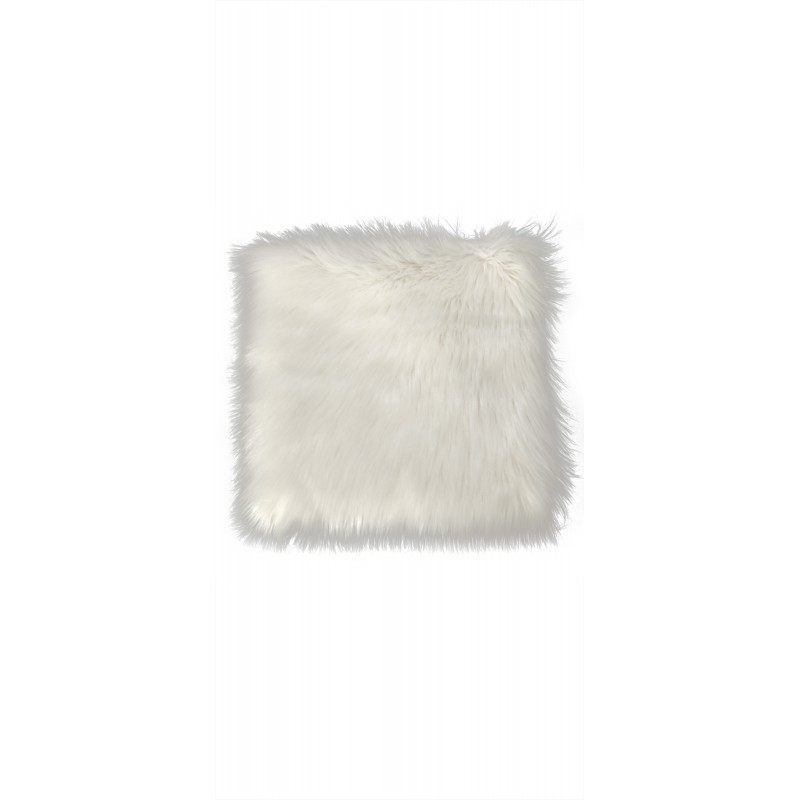 HOUSE NORDIC Imiteret Lammeskindshynde, kvadratisk - hvid polyester (40x40)