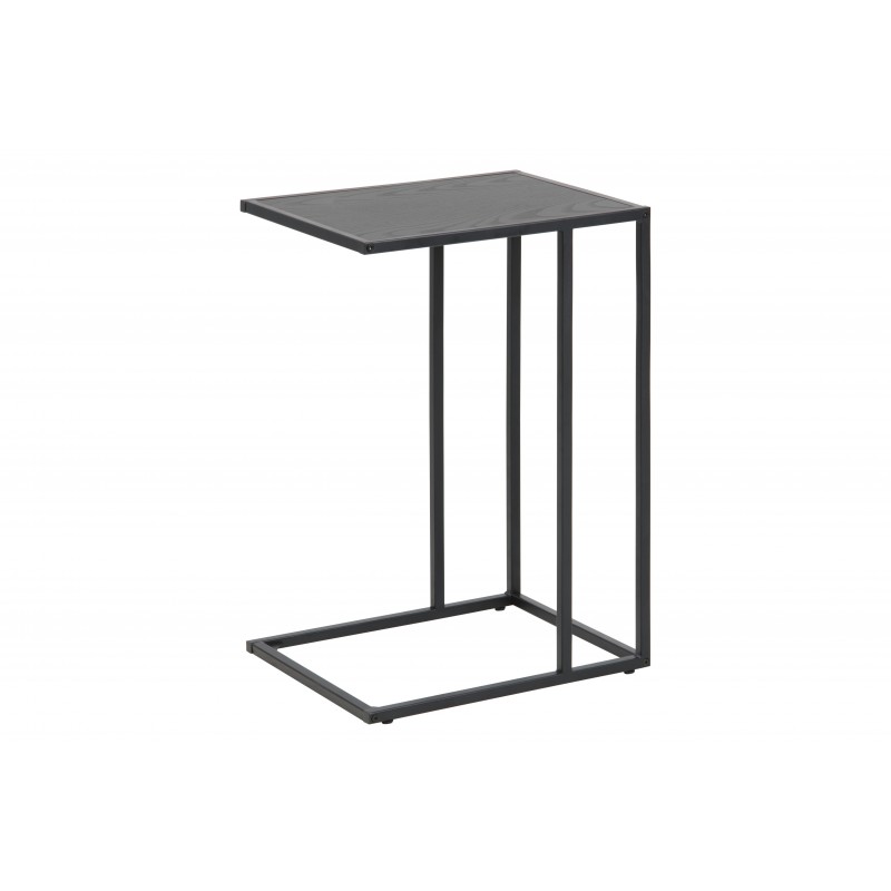 Hjørnebord / sidebord Signature Alira i sort ask melamin og pulverlakeret stål 63 x 43 x 35 cm