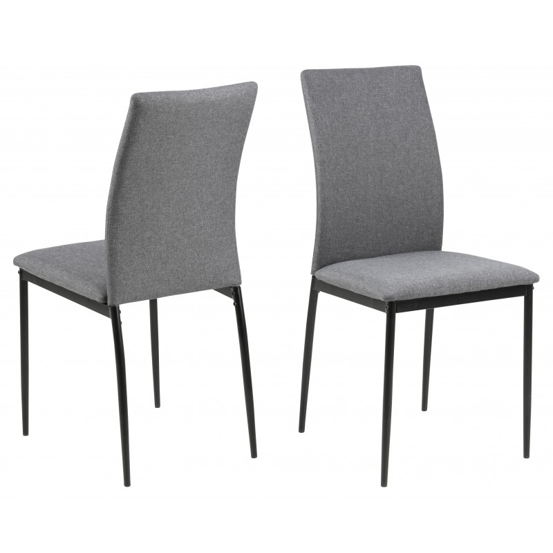 Spisebordsstol Signature Talitha grå Sawana stof sort stålben H92xB43,5xD53 cm