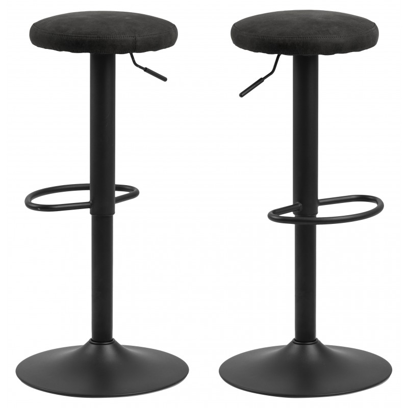 Drejelig barstol Signature Quelia Preston stof antracit H82ÃB40ÃD40 cm