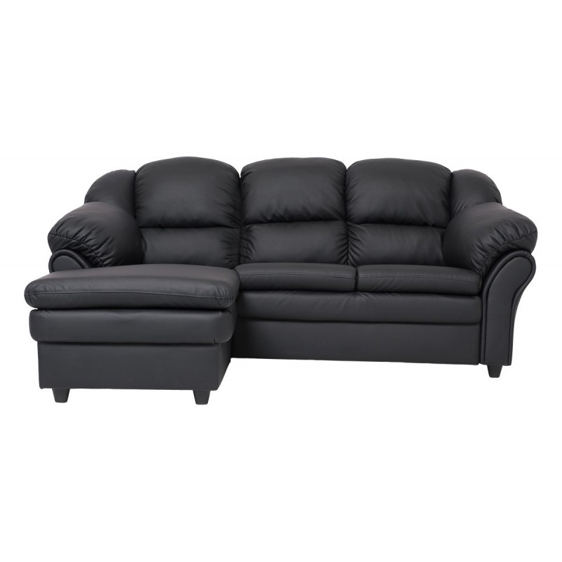 Tønder ch. sofa - 3 pers. Venstre - Sort tekstillæder