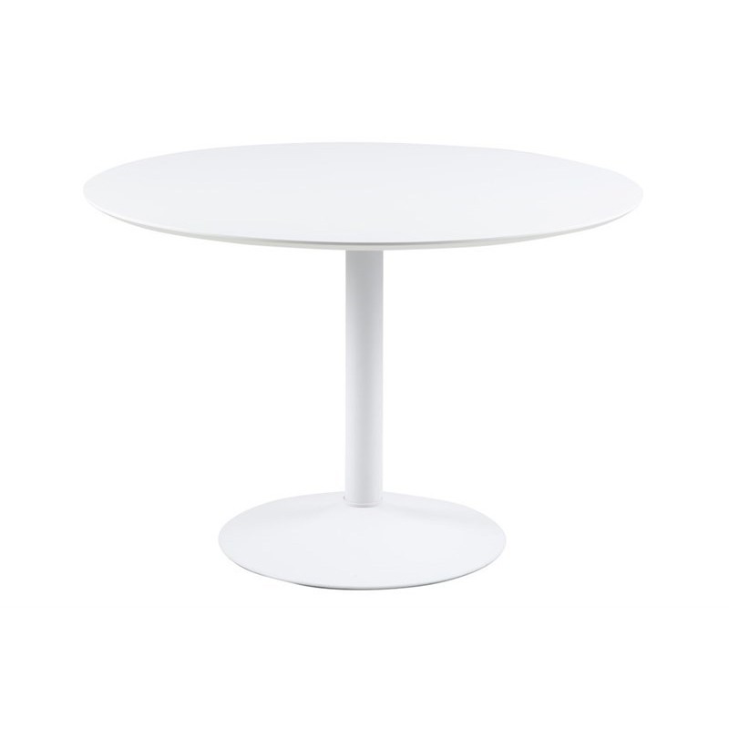 Spisebord Signature Lenaya rund Ø110 cm hvid fiberplade stålben