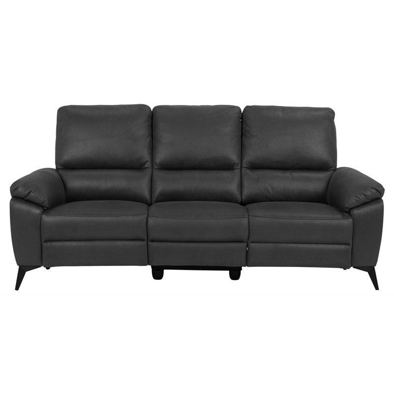 3-personers motoriseret recliner-sofa Signature Casmira grå Barry stof med pocketfjedre og sort stålstel