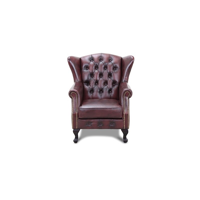 Aberdeen Liverpool Chesterfieldstol Okseblod ægte læder